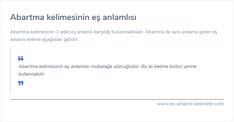 Abartma kelimesinin es anlami nedir?