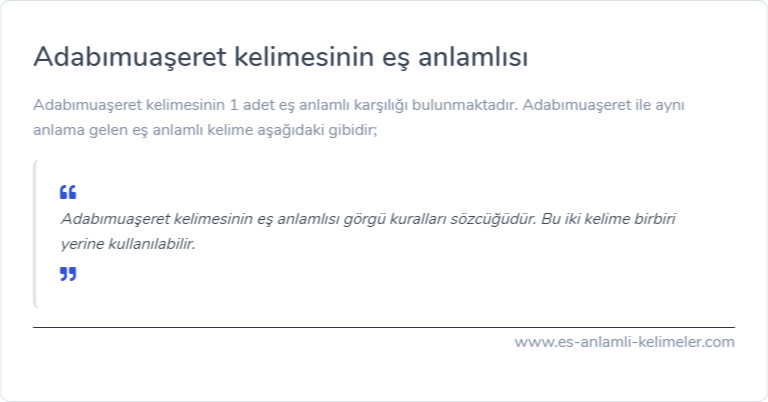 Adabımuaşeret es anlami