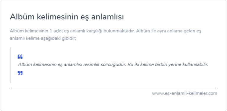 Albüm es anlamlisi nedir?