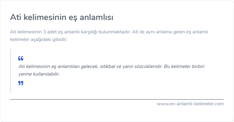 Ati es anlamlisi nedir?