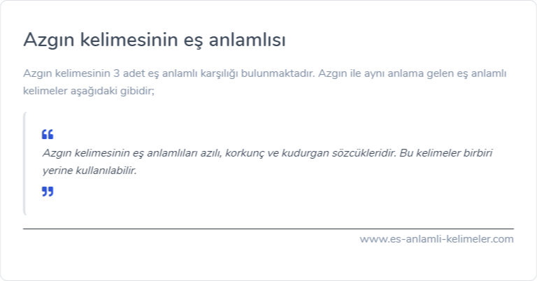 Azgın kelimesinin eş anlamı nedir?