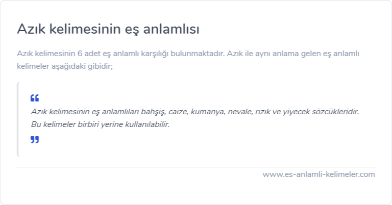 Azık es anlamlisi nedir?