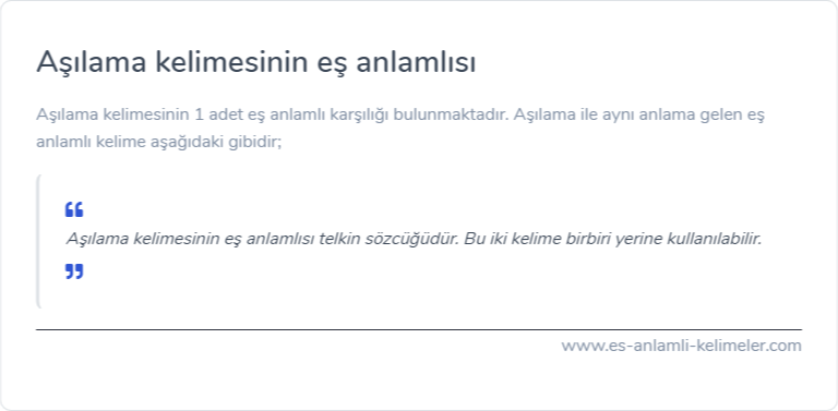 Aşılama kelimesinin eş anlamlısı nedir?