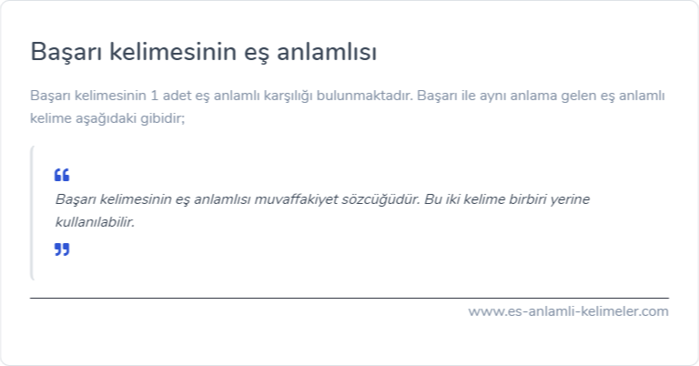 Başarı kelimesinin es anlami