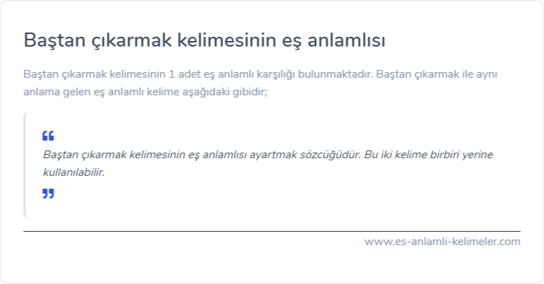 Baştan çıkarmak kelimesinin eş anlamlısı ne?