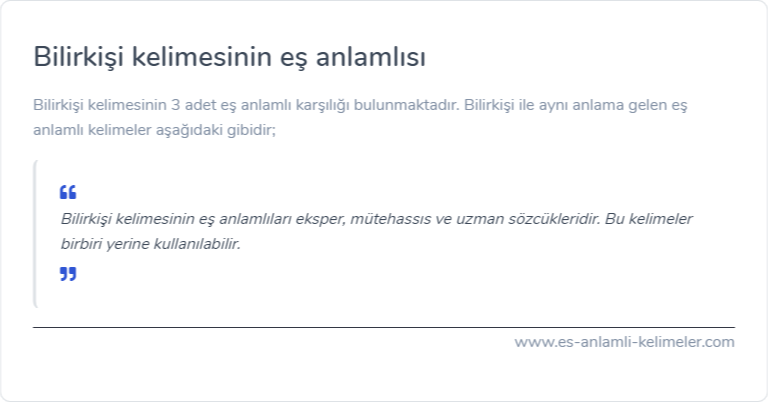 Bilirkişi kelimesinin eş anlamı ne?