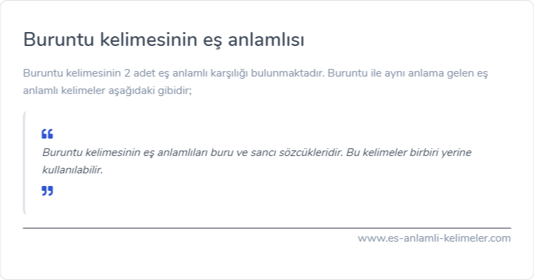 Buruntu kelimesinin eş anlamı nedir?