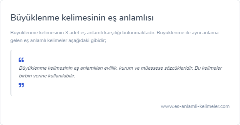 Büyüklenme es anlamlisi ne?