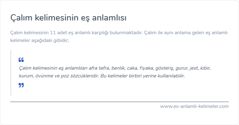 Çalım eş anlamlısı