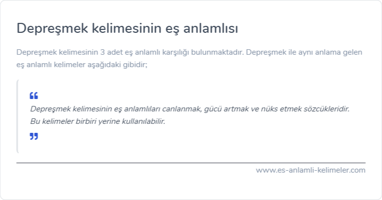 Depreşmek kelimesinin eş anlamı nedir?