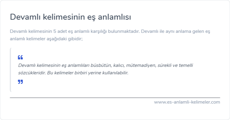 Devamlı eş anlamlısı