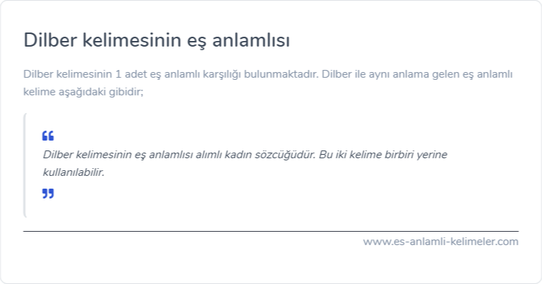 Dilber eş anlamı