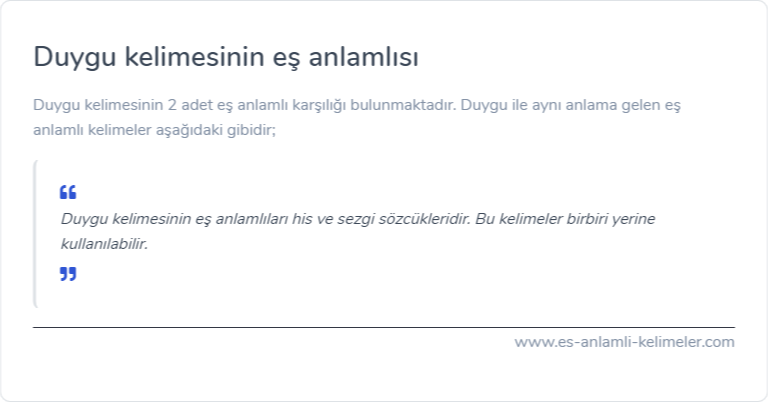 Duygu es anlamlisi