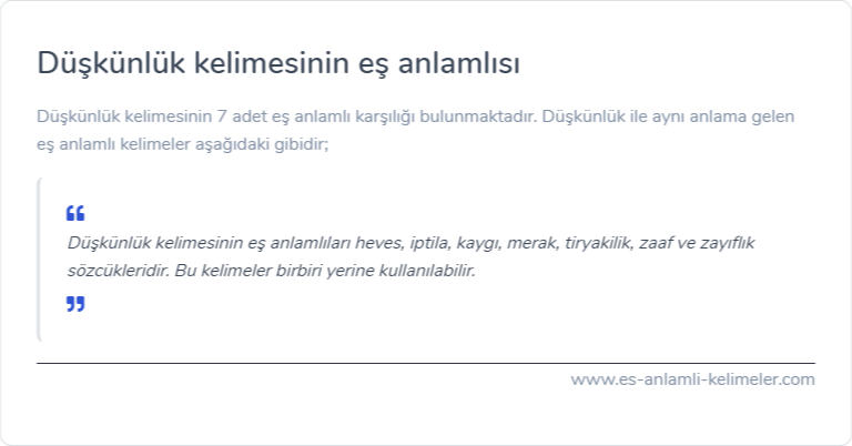 Düşkünlük es anlami nedir?