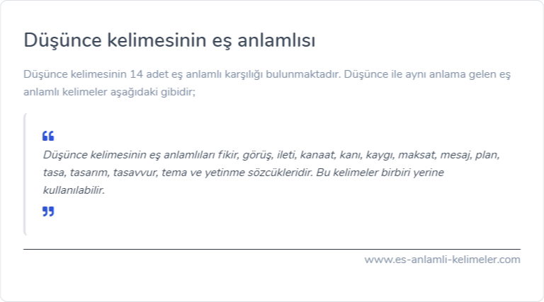 Düşünce eş anlamlısı ne?