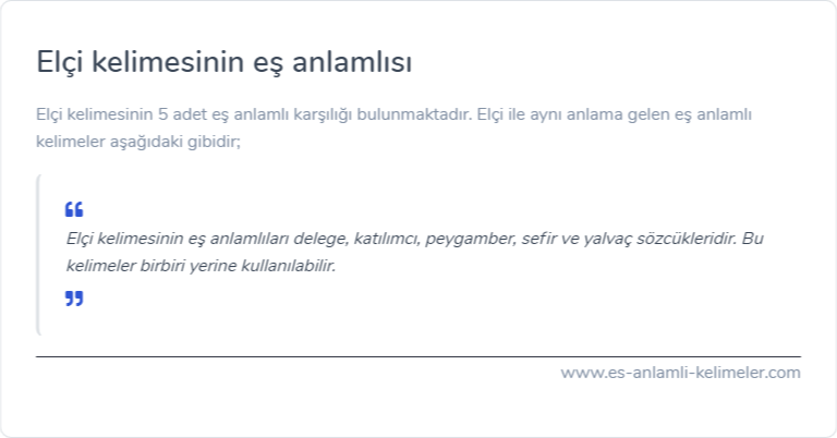 Elçi es anlami nedir?