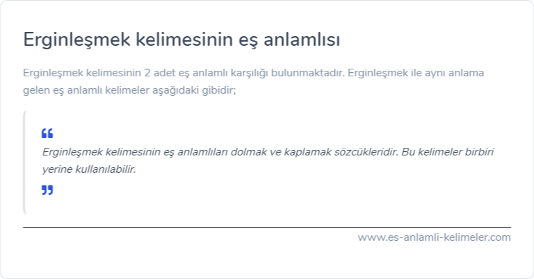 Erginleşmek es anlami ne?