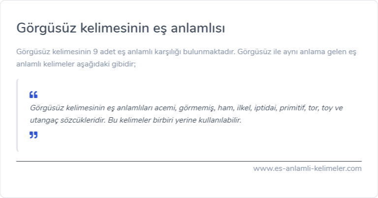 Görgüsüz eş anlamlısı ne?