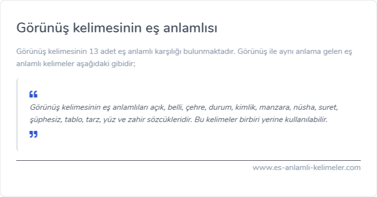 Görünüş es anlamlisi