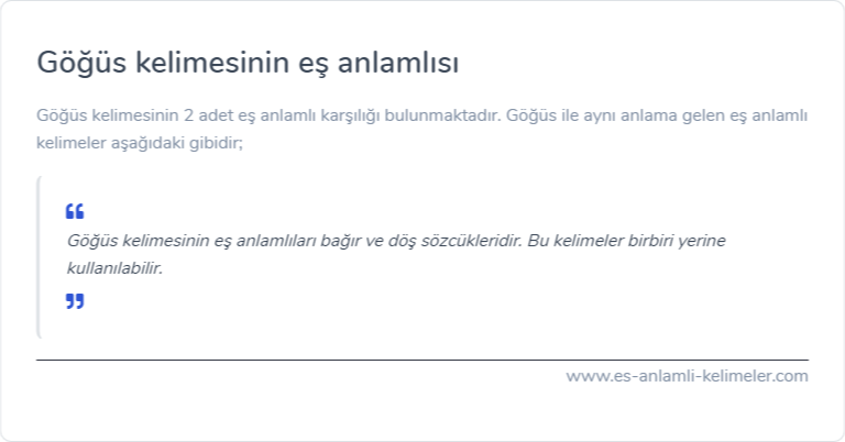 Göğüs eş anlamlısı