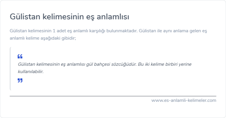 Gülistan eş anlamlısı ne?