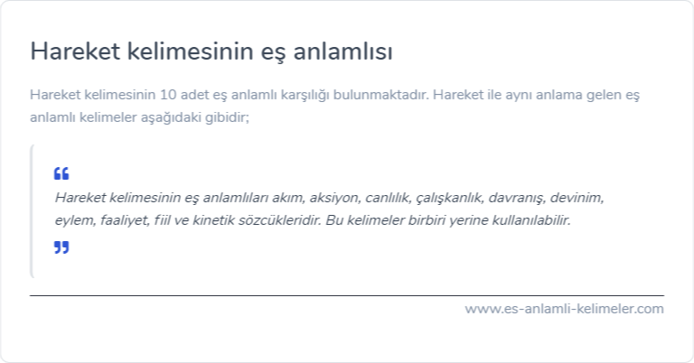 Hareket es anlamlisi