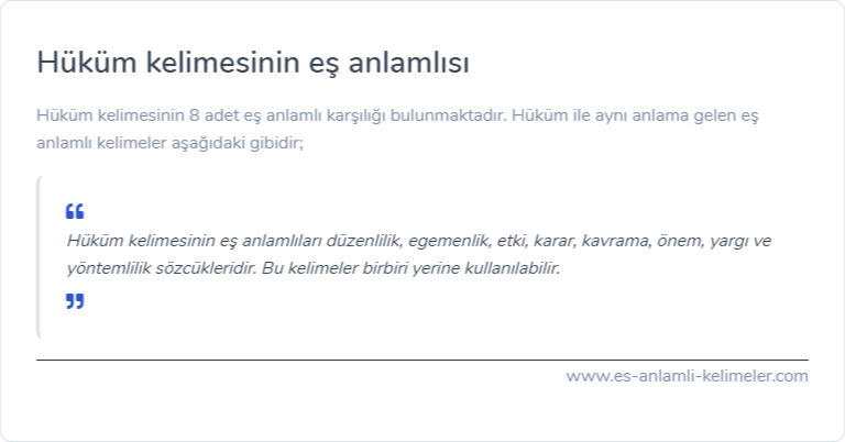 Hüküm es anlamlisi nedir?