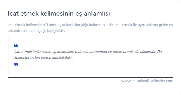 İcat etmek kelimesinin es anlamlisi nedir