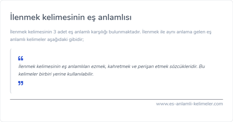 İlenmek es anlamlisi ne?