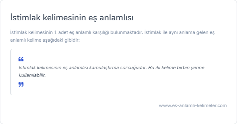 İstimlak kelimesinin eş anlamlısı nedir?