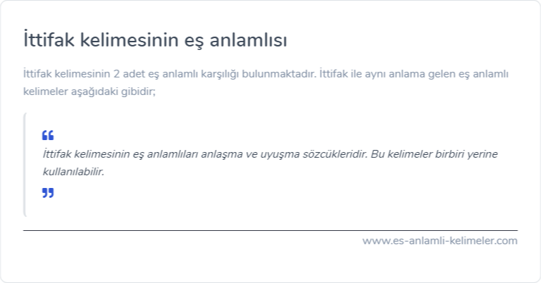 İttifak kelimesinin es anlamlisi ne