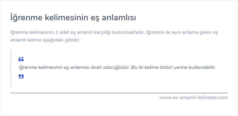 İğrenme eş anlamı