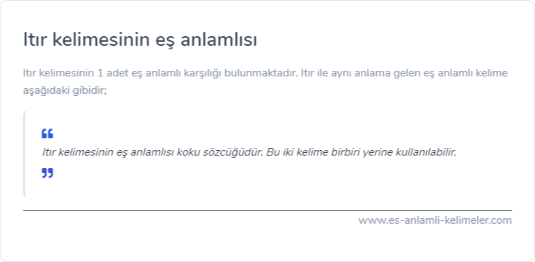 Itır eş anlamlısı