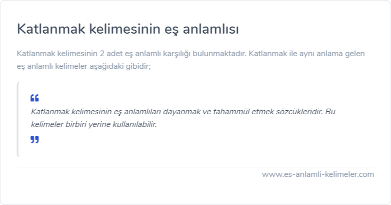 Katlanmak kelimesinin eş anlamı