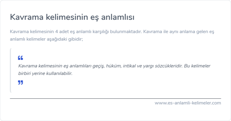 Kavrama eş anlamı