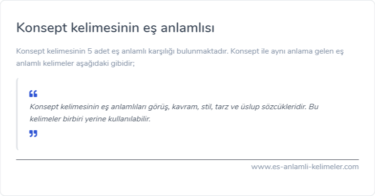 Konsept eş anlamı