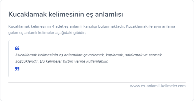 Kucaklamak es anlami nedir?