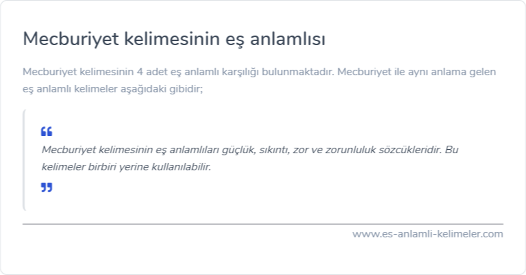 Mecburiyet eş anlamlısı nedir?