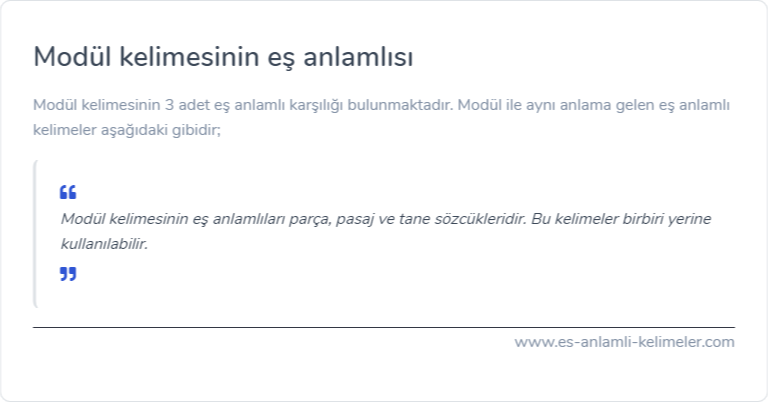 Modül es anlami nedir?