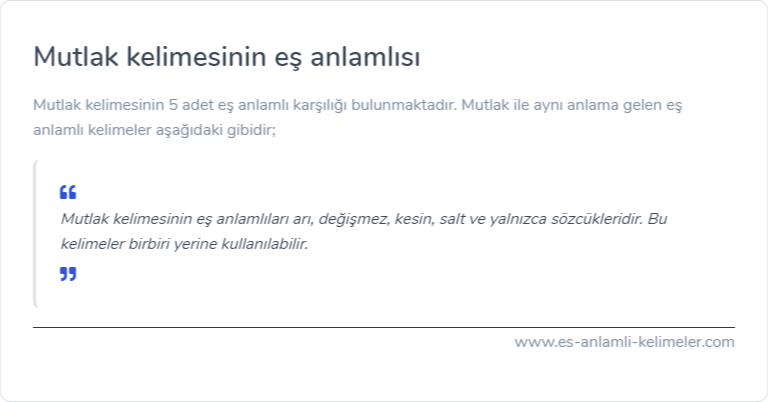 Mutlak es anlamlisi nedir?