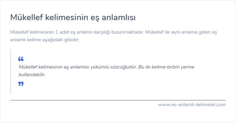 Mükellef eş anlamı ne?