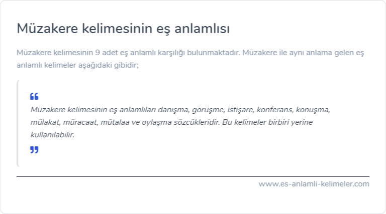 Müzakere eş anlamı ne?