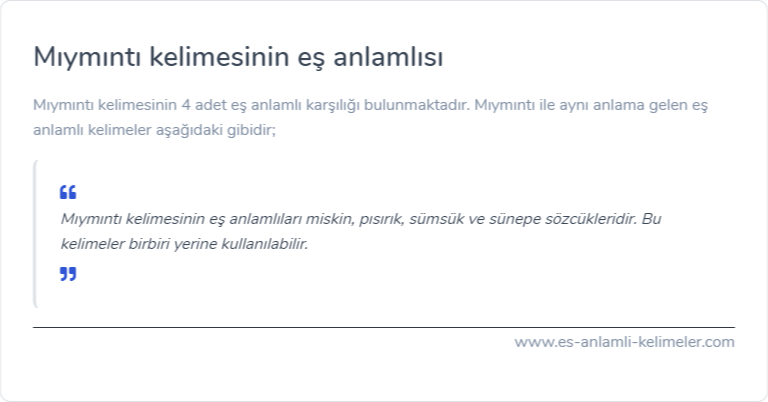 Mıymıntı es anlami