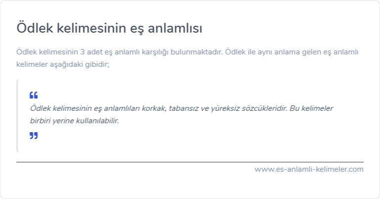 Ödlek eş anlamlısı