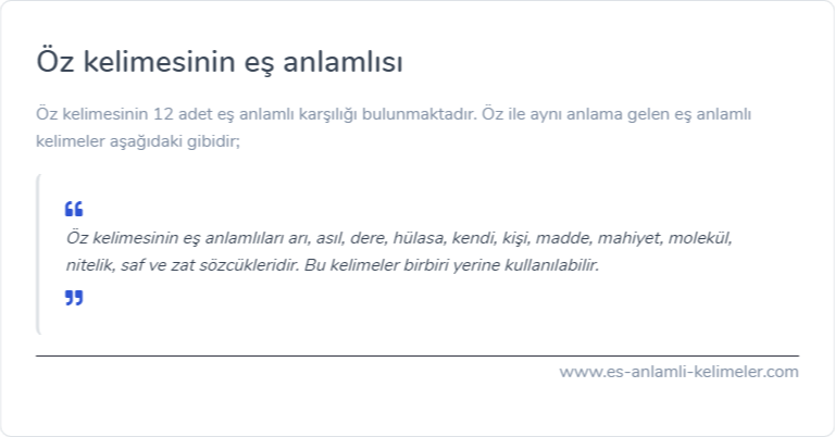 Öz es anlami nedir?