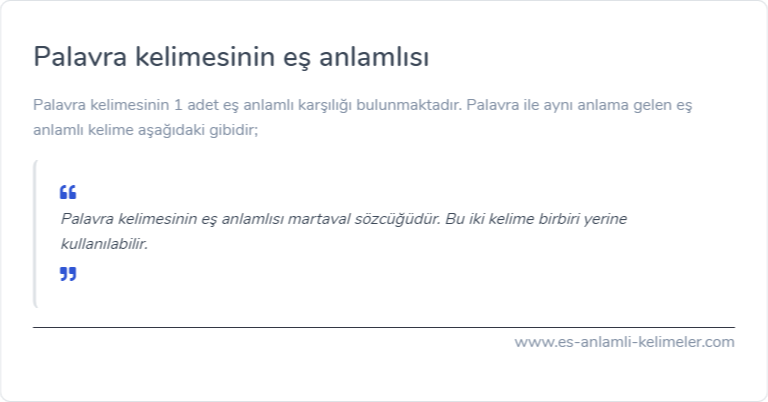 Palavra kelimesinin eş anlamlısı