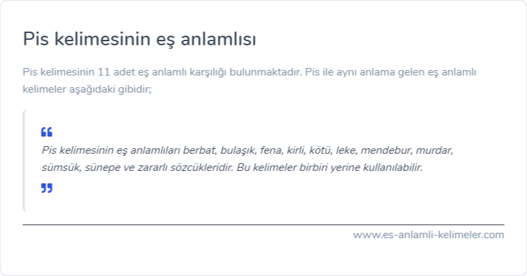 Pis eş anlamı