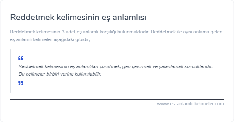 Reddetmek es anlamlisi nedir?