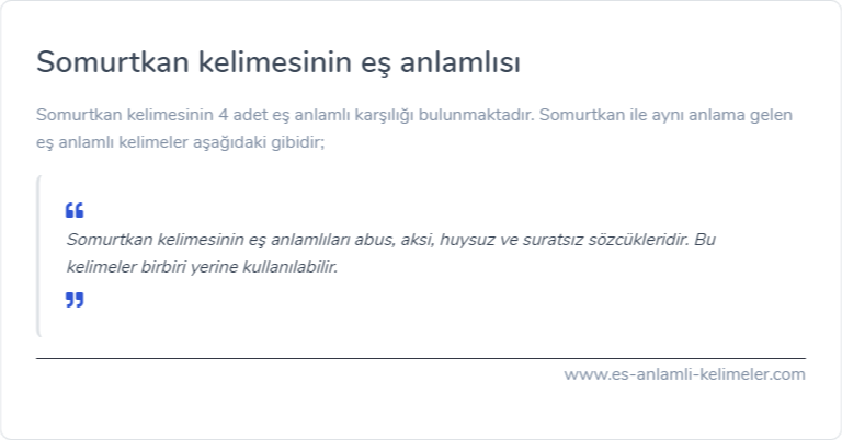 Somurtkan eş anlamı nedir?