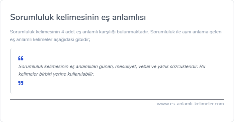 Sorumluluk es anlami